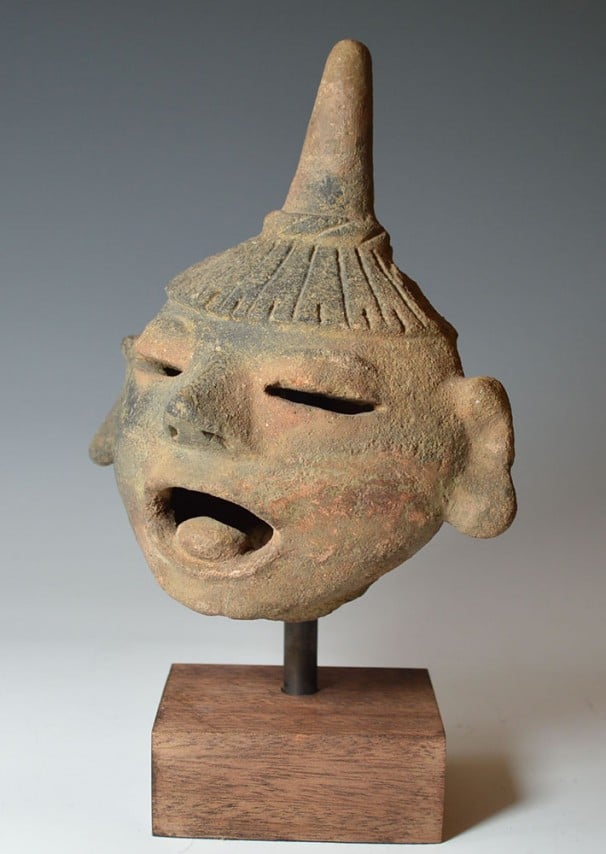 Pre Columbian Large Vera Cruz Head-SOLD - tribalartantiques.com