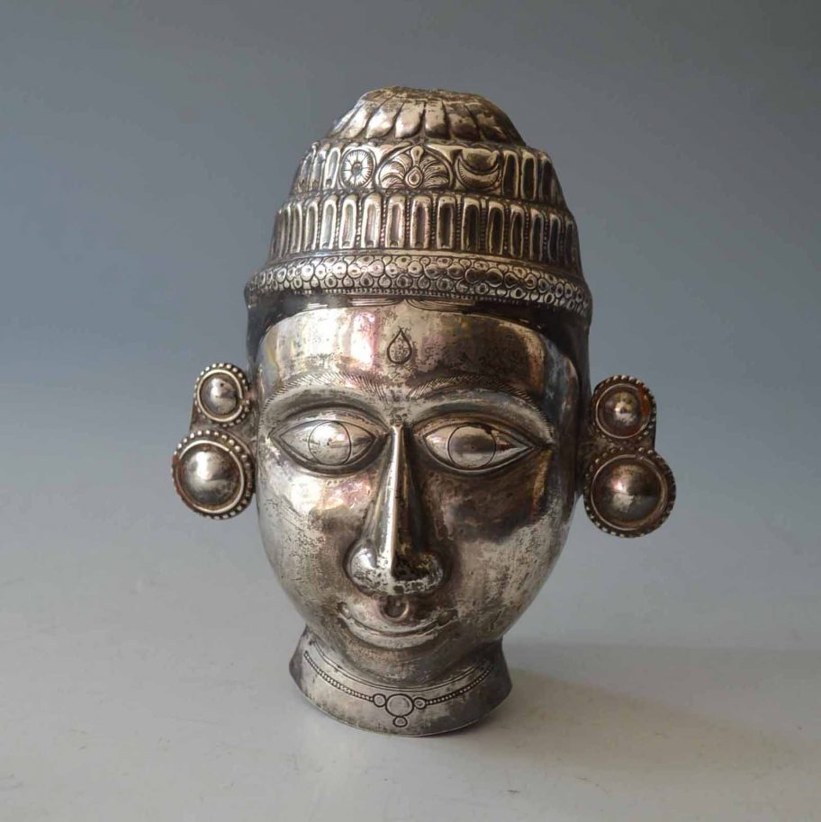 south indian silver mask antiques