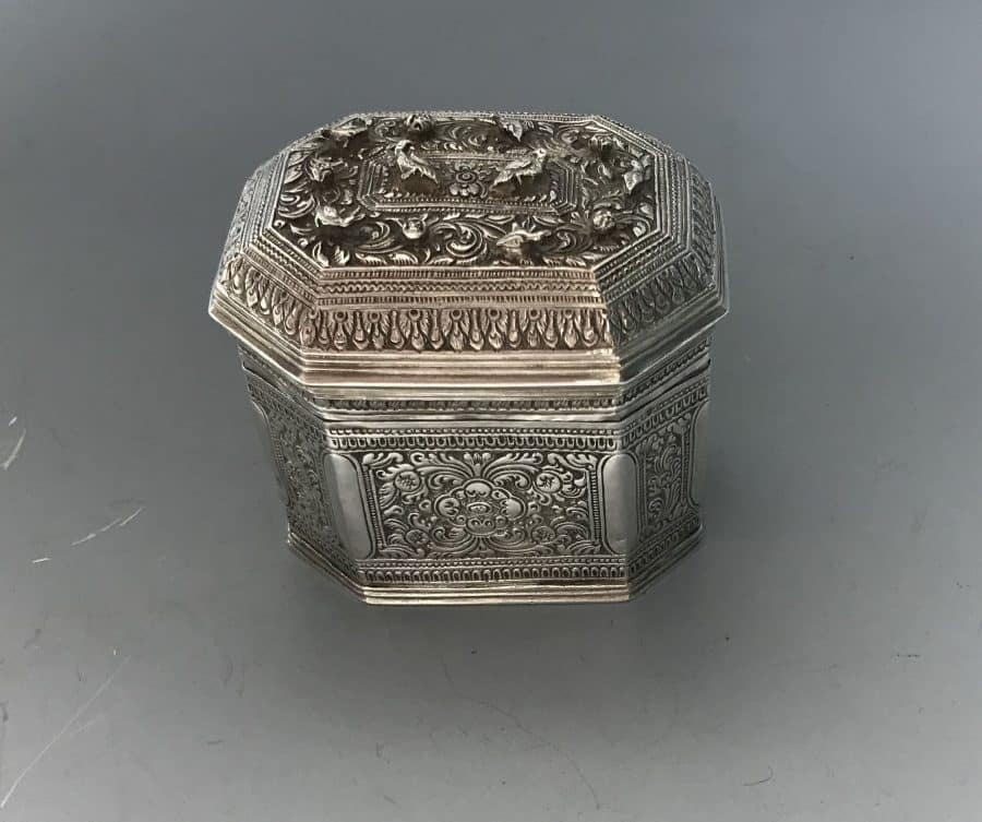 Sold Antique Silver Betel Box Laotian Silver Asian Antiques-sold 