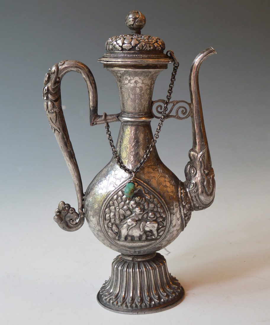 Tibetan silver ewer